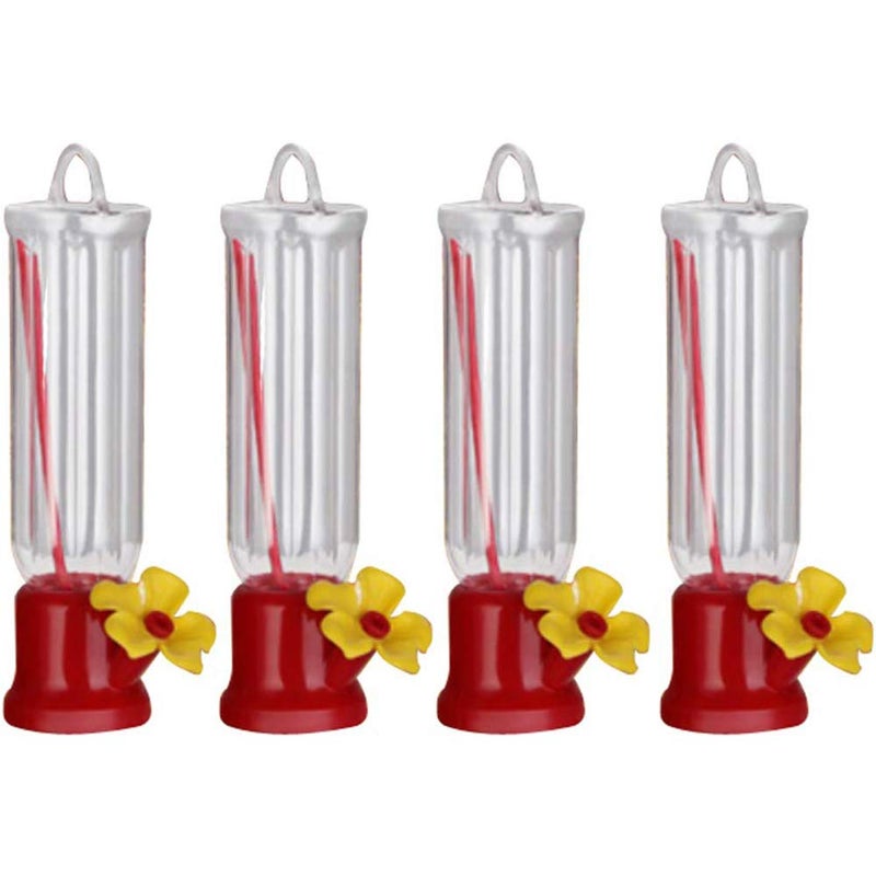 VIMOA Mini Hummingbird Feeder 4 Pack 2.3oz Small Nectar Plastic Red Cute Hummingbird Feeders with Hanging Wires for Outdoor - Image 1